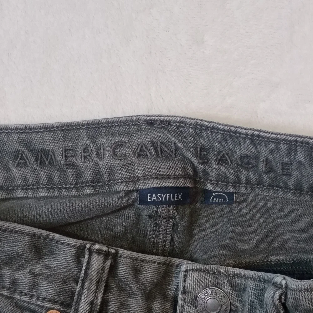 American Eagle Athletic Fit Jeans Mens 30x34 Charcoal Gray Stretch Denim